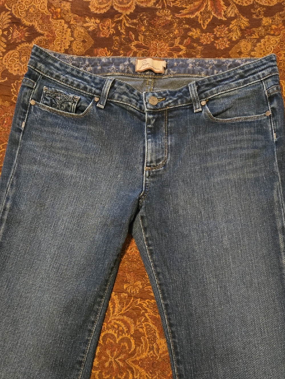 PAIGE Hollywood Hills  Embroidered Bootcut Jeans - Picture 3 of 13